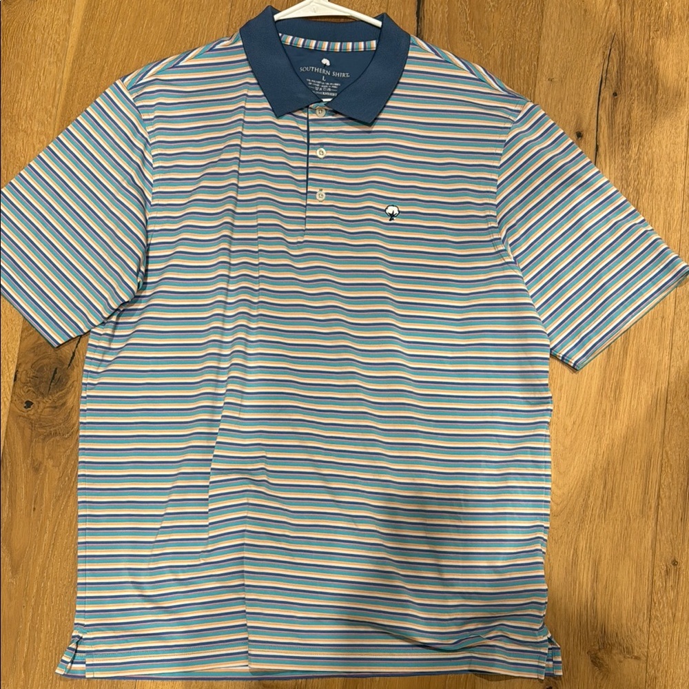 Southern shirt Men's Striped Polo Shirt - Blue